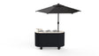 Oval Vanilla & Black Gelato Cart with Umbrella - Pack 1