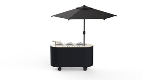 Oval Vanilla & Black Gelato Cart with Umbrella - Pack 1