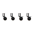 Mogogo Modular 4" Casters (4pcs 2 w/ Stoppers and 2 Without) Black Rim - Pack 1