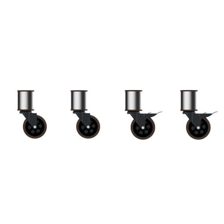 Mogogo Modular 4" Casters (4pcs 2 w/ Stoppers and 2 Without) Black Rim - Pack 1