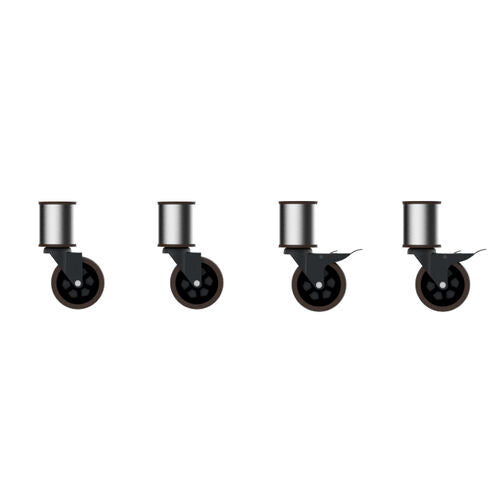 Mogogo Modular 4" Casters (4pcs 2 w/ Stoppers and 2 Without) Black Rim - Pack 1