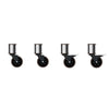 Mogogo Modular 4" Casters (4pcs 2 w/ Stoppers and 2 Without) Black Rim - Pack 1