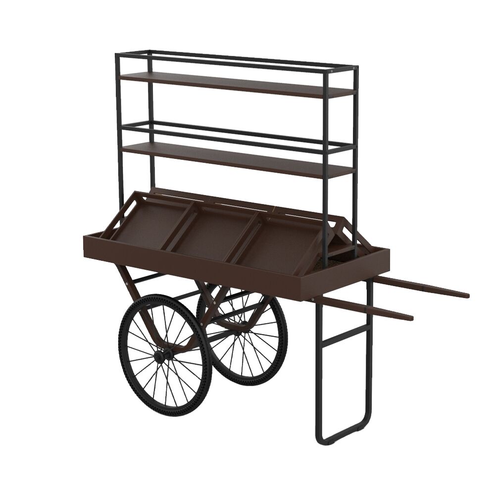 Cantine Dark Bamboo Cart Crate Support Shelf 141 x 26.5cm (55 1/2 x 10 1/2") - Pack 1