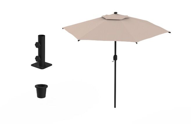 Mogogo Oval Cream Umbrella & Bracket - Pack 1