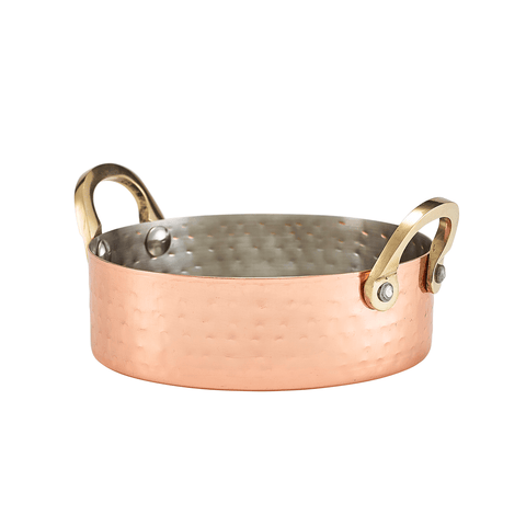 Mini Hammered Copper Plated Casserole Dish 12 x 3.5cm