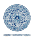 Blue Marrakesh Melamine Round Slab 28.5cm