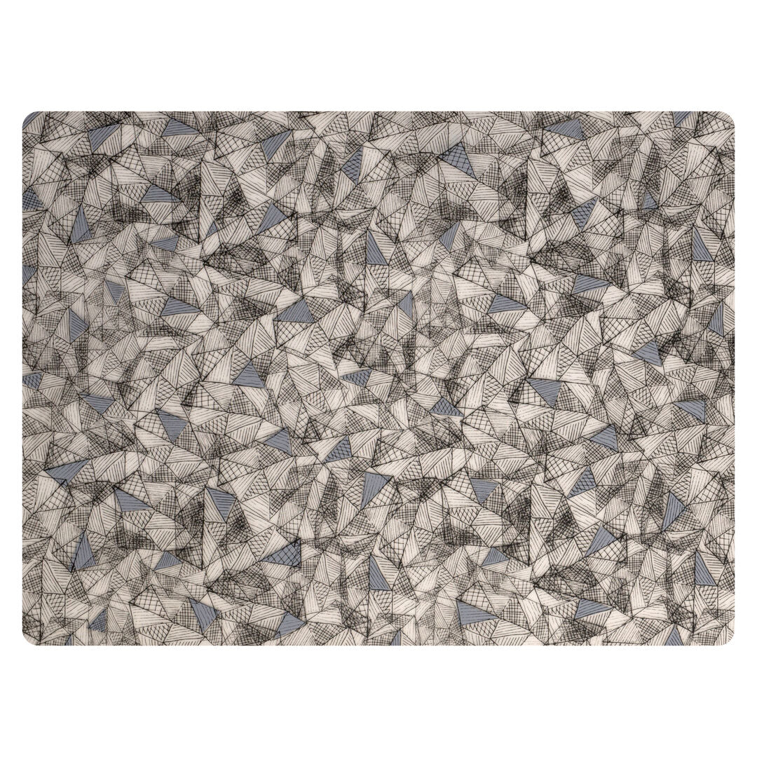 Modern Twist Hatch Black Grey Silicone Placemat 30.5 x 40.6cm (12 x 16") - Pack 12