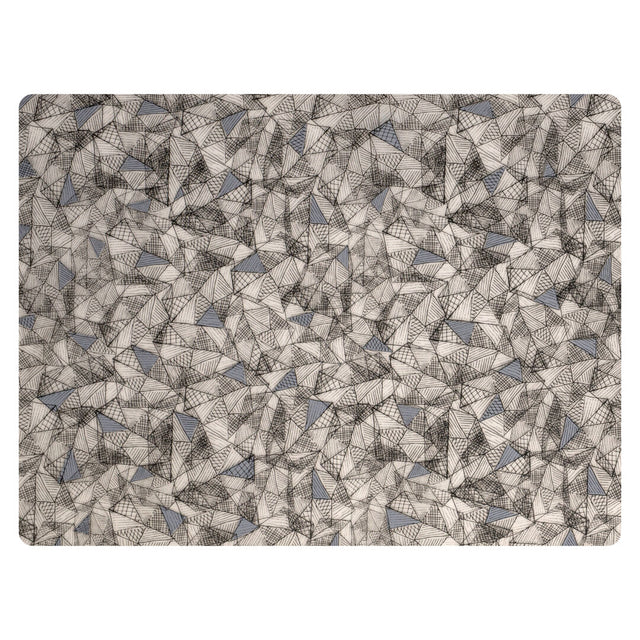 Modern Twist Hatch Black Grey Silicone Placemat 30.5 x 40.6cm (12 x 16") - Pack 12