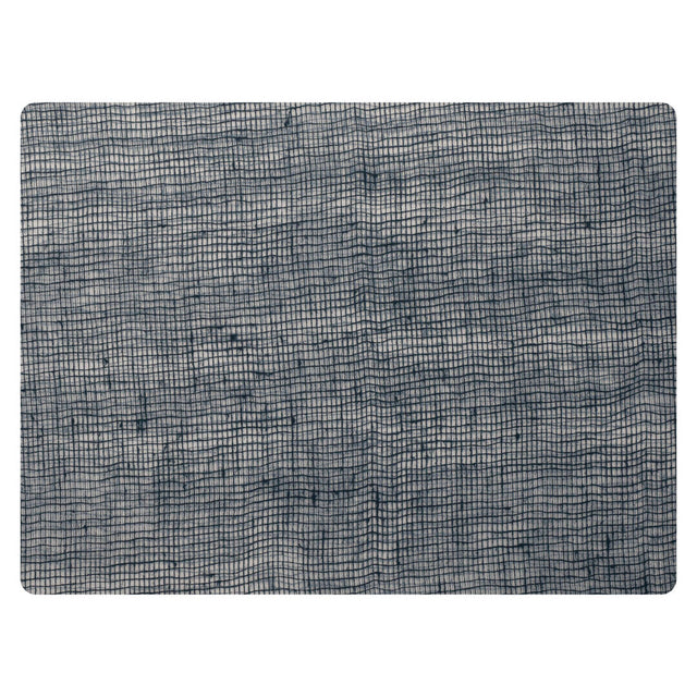 Modern Twist Linen Denim Blue Silicone Placemat 30.5 x 40.6cm (12 x 16") - Pack 12