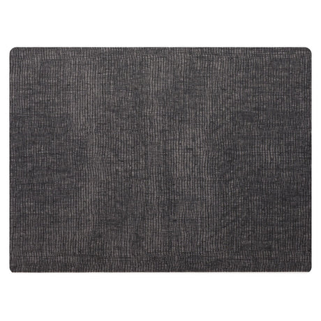 Modern Twist Linen Black Grey Silicone Placemat 30.5 x 40.6cm (12 x 16") - Pack 12
