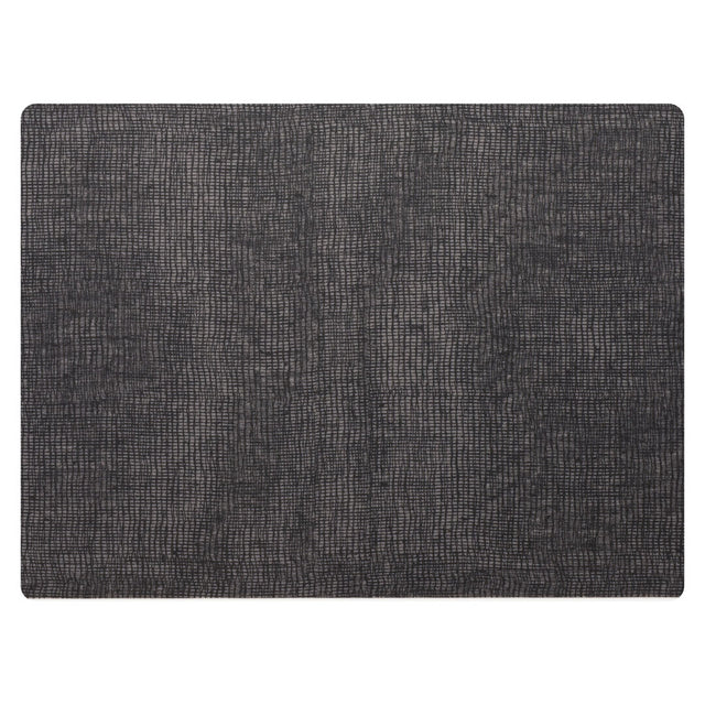 Modern Twist Linen Black Grey Silicone Placemat 30.5 x 40.6cm (12 x 16") - Pack 12