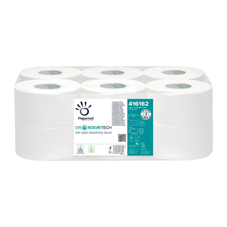 Pack of white paper towels with Papernet branding on a white background