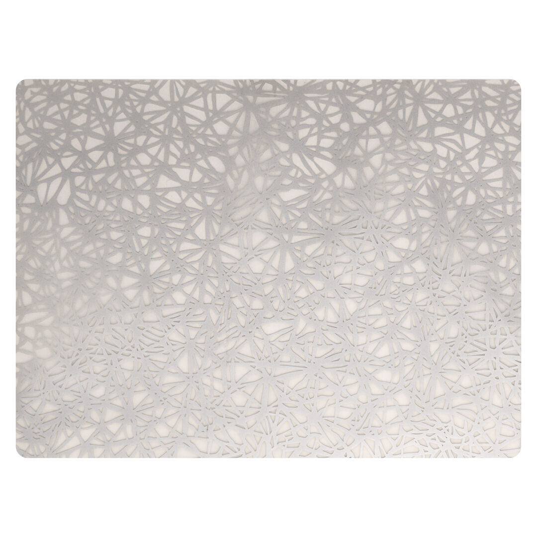 Modern Twist Twine Silver Silicone Placemat 30.5 x 40.6cm (12 x 16") - Pack 12