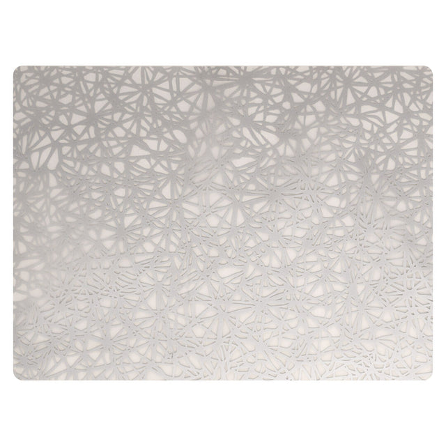 Modern Twist Twine Silver Silicone Placemat 30.5 x 40.6cm (12 x 16") - Pack 12