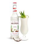 Monin Coconut Syrup 70cl bottle and drink