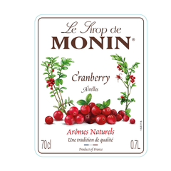 Monin Cranberry Syrup 70cl label