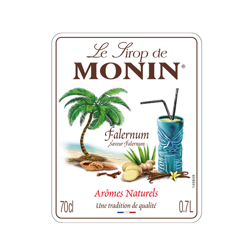 Monin Falernum Syrup label