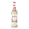 Monin ginger syrup bottle on a white background