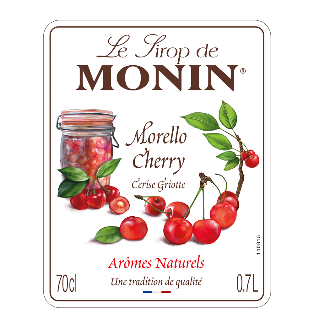 Monin Morello Cherry Syrup label