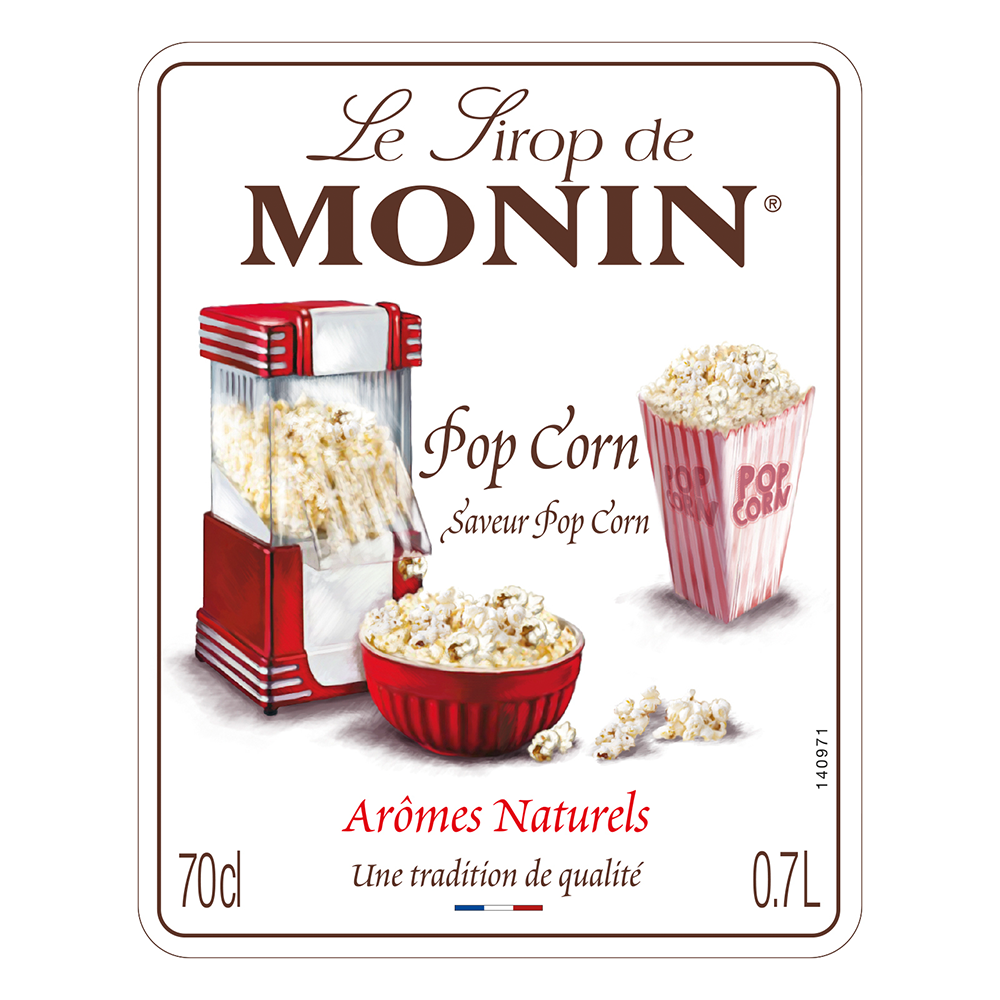 Monin Popcorn Syrup 70cl label