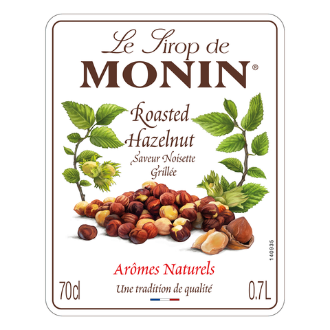 Monin Roasted Hazelnut Syrup 70cl label