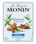 Monin Sugar Free Gingerbread Syrup 1 Ltr label