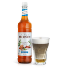 Monin Sugar Free Gingerbread Syrup bottle and drink