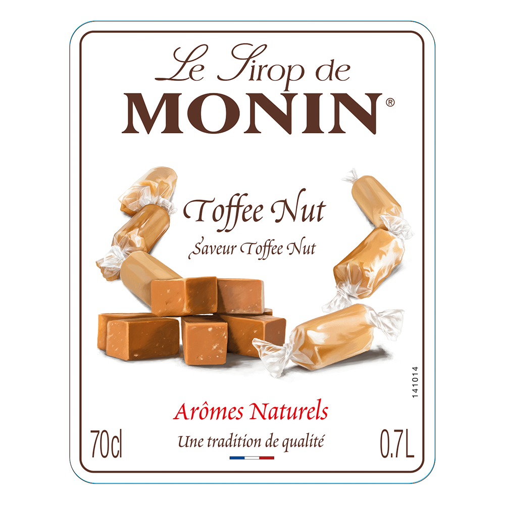 Monin Toffee Nut Syrup 70cl label