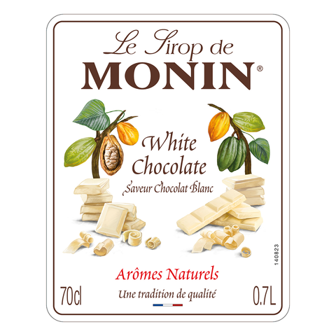 Monin White Chocolate Syrup 70cl label