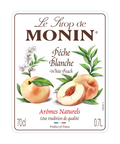 Monin White Peach Syrup 70cl label