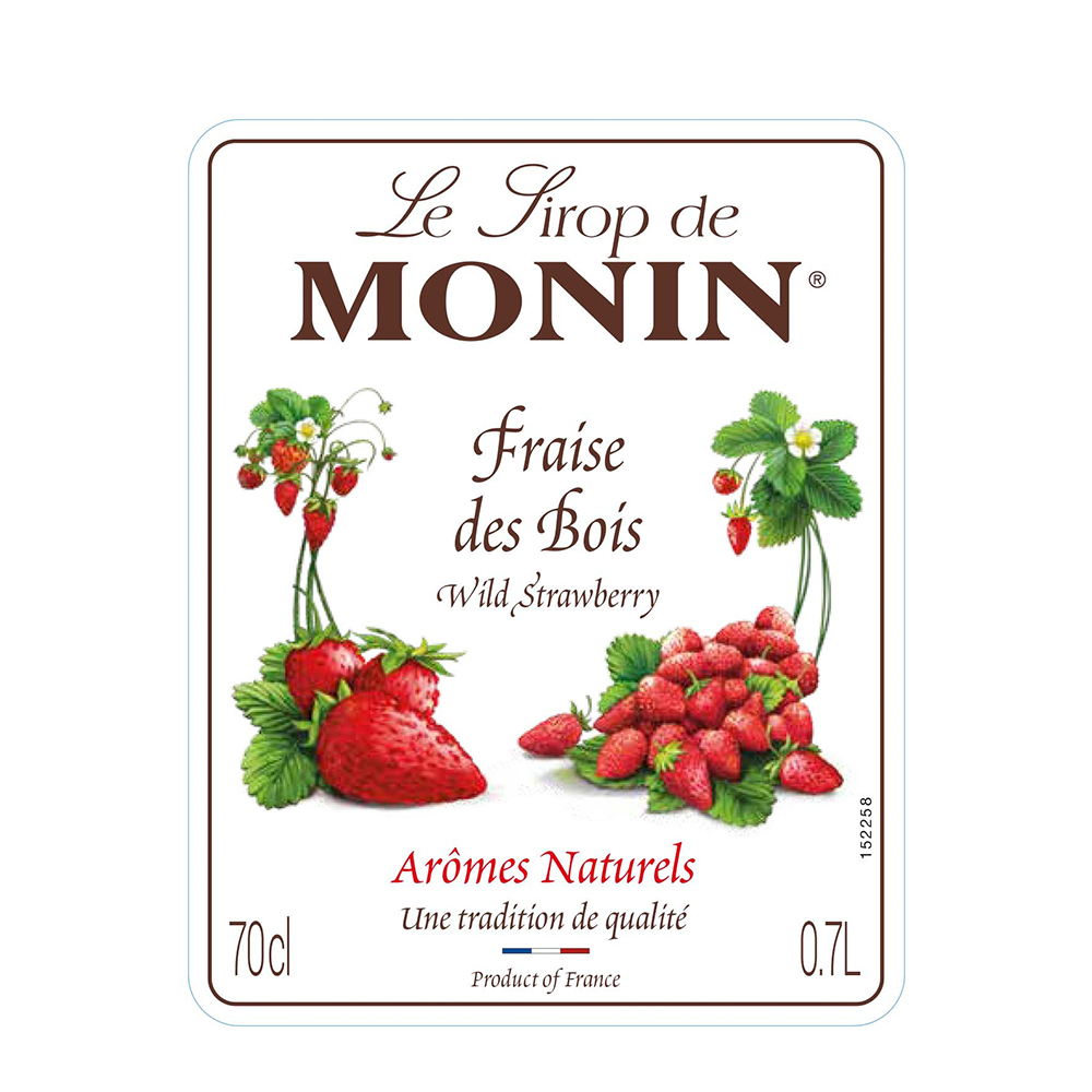 Monin Wild Strawberry Syrup label