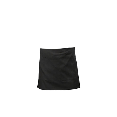 Black Short Apron W/ Split Pocket  70cm x 37cm