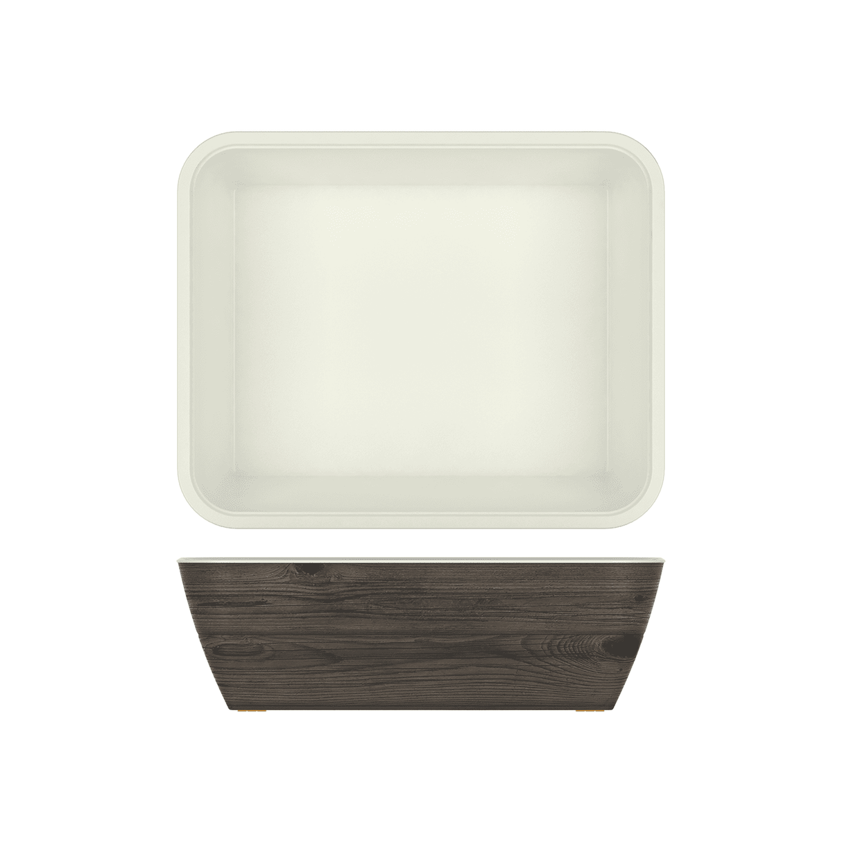 Oak/White New Haven Melamine GN1/2 Deep Dish 32.5 x 26.5 x 10cm