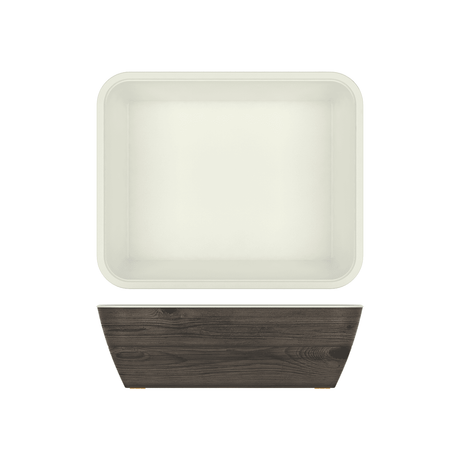 Oak/White New Haven Melamine GN1/2 Deep Dish 32.5 x 26.5 x 10cm