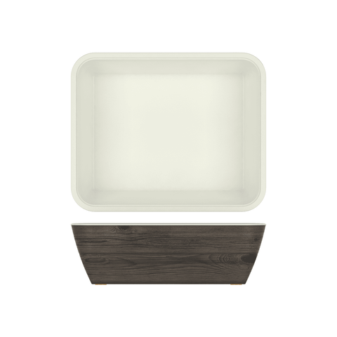 Oak/White New Haven Melamine GN1/2 Deep Dish 32.5 x 26.5 x 10cm