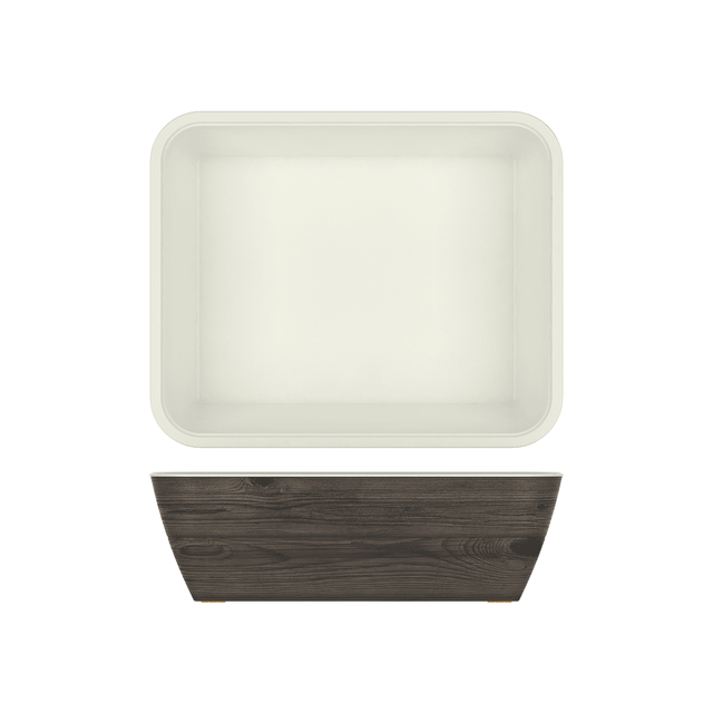 Oak/White New Haven Melamine GN1/2 Deep Dish 32.5 x 26.5 x 10cm