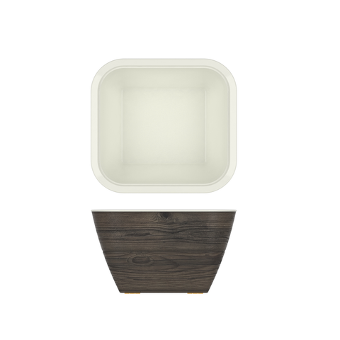 Oak/White New Haven Melamine GN1/6 Deep Dish 17.6 x 16.2 x 10cm