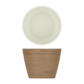 Light Oak/White New Haven Melamine Bowl 26.5 x 20cm