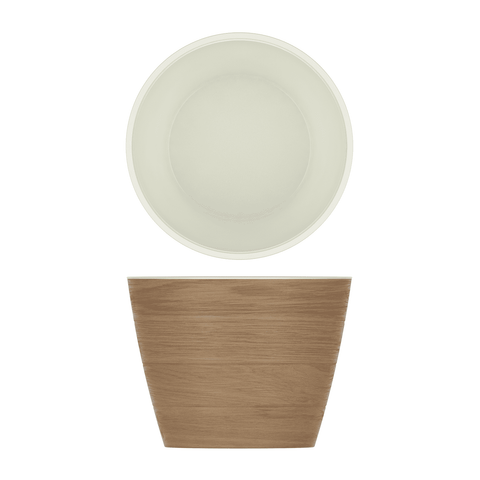 Light Oak/White New Haven Melamine Bowl 26.5 x 20cm