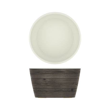 Oak/White New Haven Melamine Bowl 26.5 x 15cm