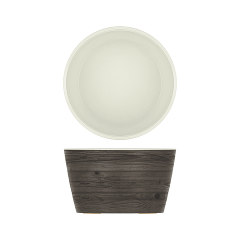 Oak/White New Haven Melamine Bowl 26.5 x 15cm