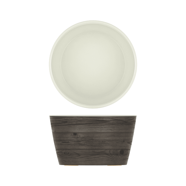 Oak/White New Haven Melamine Bowl 26.5 x 15cm