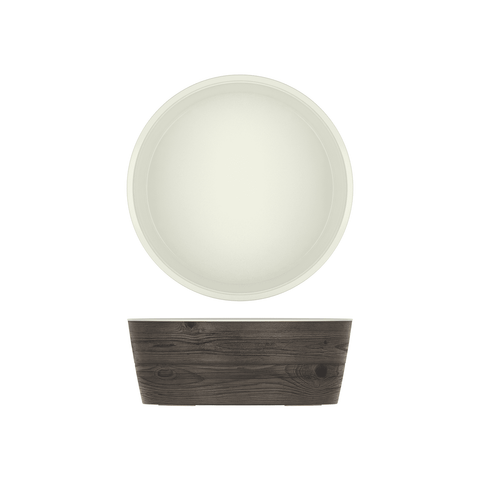 Oak/White New Haven Melamine Bowl 26.5 x 10cm