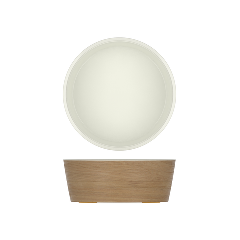 Light Oak/White New Haven Melamine Bowl 26.5 x 10cm