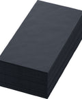 Stack of black napkins on a white background