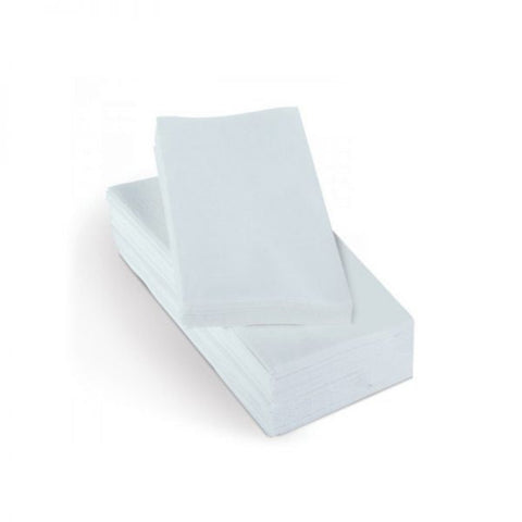 Two white folded towels on a white background