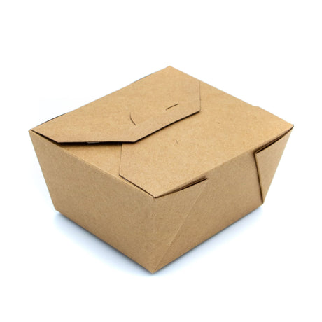 Brown paper food container on a white background