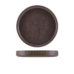 Terra Porcelain Black Fluted Presentation Plate 20.5cm