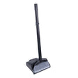 Black broom and dustpan set on a white background