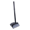 Black broom and dustpan set on a white background